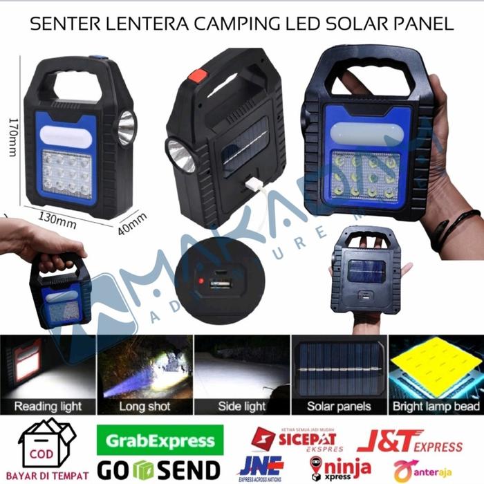 Gambar Lampu Senter Lentera Camping Lampu LED Solar Power Emergency Rechargeable COB Waterproof VASTFIRE YD-878A dari Makadam Adventure undefined Tokopedia