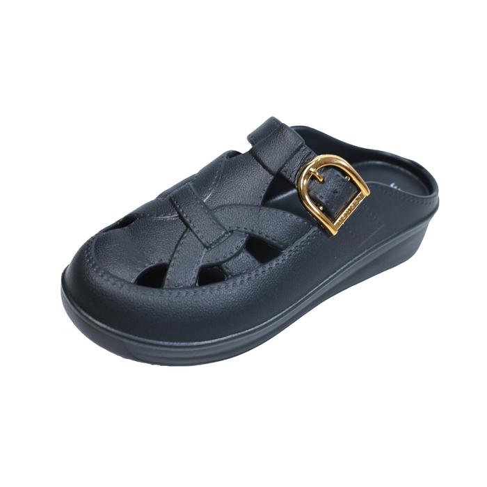 Gambar Sandal sepatu Wanita 2503M Selop EVA Rubber Model Serat Kulit sandal wanita korean style Anti Slip - Hitam, 36/37 dari ONIKEO undefined Tokopedia
