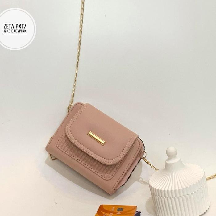 Gambar Pondoktascantik Tas Dompet Zeta Sling Bag Dompet Tali Panjang Dompet Kecil - Babypink dari Pondok Tas Cantik undefined Tokopedia