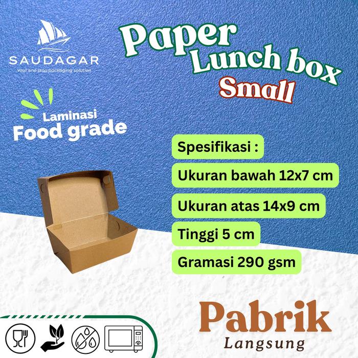 Gambar Paper lunch box / kotak makanan kertas bahan kraft laminasi - Small 290 gsm dari Saudagar packaging undefined Tokopedia