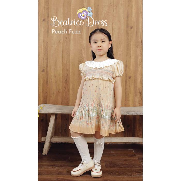 Gambar HarlowKids Beatrice Dress / Dress / Dress anak perempuan / dress anak cewe / dress anak - Peach Fuzz, S dari Klikbabylove undefined Tokopedia