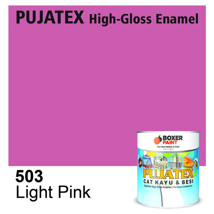 Gambar (5 LT) Cat Kayu & Besi Premium PUJATEX Synthetic High-Gloss Enamel - 503 Light Pink dari Boxer Paint Official Store undefined Tokopedia