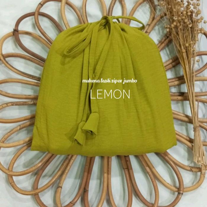 Gambar Mukena Iket Tali Dari Depan Ke Belakang Lesti Resleting Dagu 2in1 Jumbo - Lemon dari mushlimcornerhijab_NEW undefined Tokopedia
