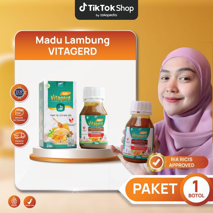 Gambar Varian Vitagerd - Madu Lambung Membantu mengatasi Asam Lambung, Gerd dan Masalah pencernaan - BPOM & HALAL MUI - Vitagerd - Madu Lambung 350gr BPOM | Halal MUI | O dari Vitagerd.id undefined Tokopedia