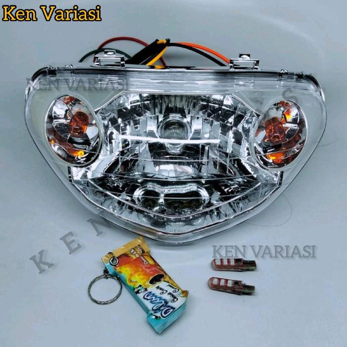 Gambar REFLEKTOR LAMPU DEPAN MIO SPORTY MIO OLD PLUS SEN JELY LED 2PCS FREE GANTUNGAN KUNCI RANDOM - merah dari KEN Variasi undefined Tokopedia