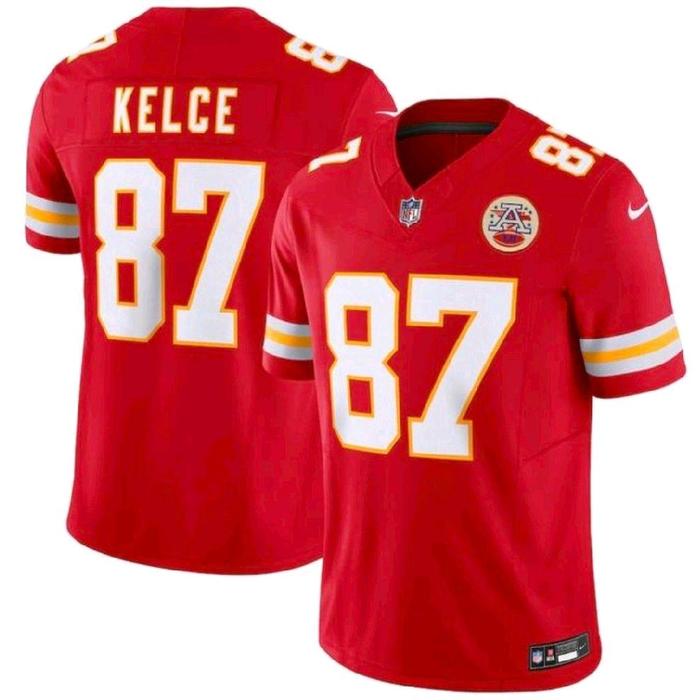Gambar Travis Kelce #87 Kansas City Chiefs NFL Official Merchandise Resmi Original Authentic Jersey Classic Football Shirt Baju Asli Baru Shirts Kits Limited Rare Stock Langka Vintage Retro Blokecore Blockcore Block Bloke Core Brand New without Tag BNWOT dari Toffline undefined Tokopedia