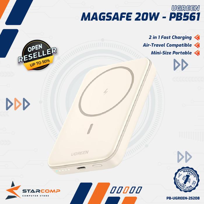 Gambar UGREEN Powerbank Wireless 10000mah Magnetic Magsafe PD Fast Charging 20W - Beige dari Starcomp Semarang undefined Tokopedia