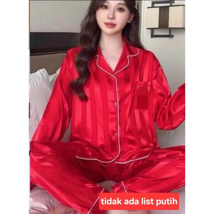Gambar BAJU TIDUR EXCLUSIVE PIYAMA WANITA SATIN SUTRA ORGANIC TENCEL IMPORT MEWAH PREMIUM - ST 39 (JUMBO LD 114), Standar dari MUHAMAISBAHRUDIN undefined Tokopedia