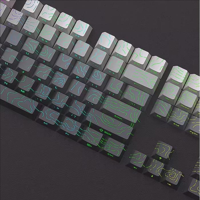 Gray Gradient Contour Keycaps Jual Nekomech Topographic Side Engraved Gradient Keycaps - PBT ...