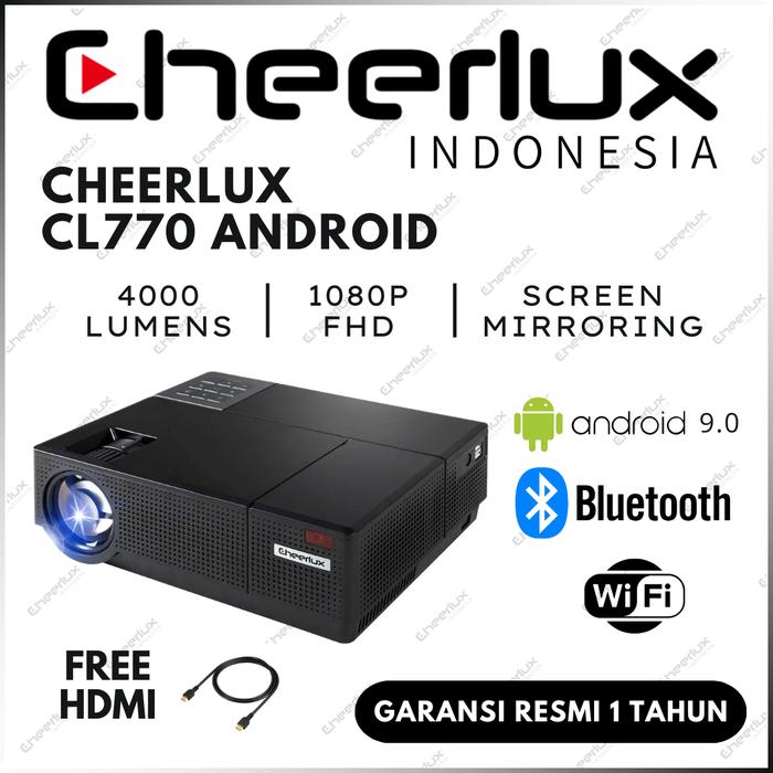 Gambar Proyektor Cheerlux Cl770 Android 4000 Lumens Projector Full HD 1080P | Projector Cheerlux CL770 Android dari Cheerlux Indonesia undefined Tokopedia