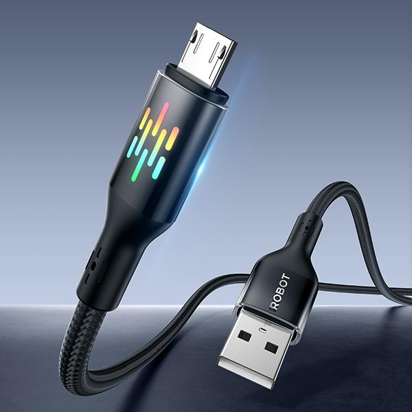 Gambar ROBOT Data Cable Fast Charging Type-C, Lightning & Micro with 7 RGB Light 100-120cm for Android/Iphone - ROBOT Kabel Data RGB Series RGBC100/RGBL100/RGBM100/RGBCC120/RGBCL120 Original - Bergaransi 1 Tahun - RGBM100 Micro 100cm dari ROBOT Audio Indonesia undefined Tokopedia