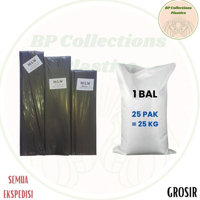Gambar 1 BAL 25 PAK PLASTIK SAMPAH 50x75 60x100 90x120 TRASH BAG HITAM TEBAL HD KANTONG KRESEK SJP MLW GROSIR - 1BAL-SAMPAH MLW 50X75 (25PAK) dari BP Collections Plastics undefined Tokopedia