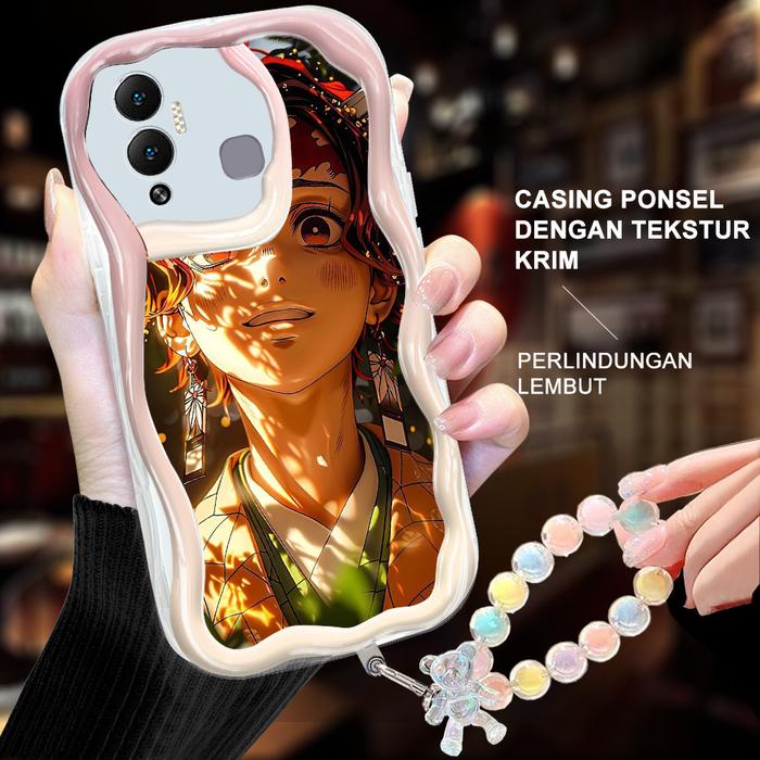Gambar For INFINIX Hot 12 20 30 Play NFC 20 20i 30 30i NOTE 12 Pro  Casing Ponsel  Tanjiro Kamado Demon Slayer  Soft case Cover +Bear Lanyard - merah muda, INFINIX Hot 12 Play dari DUbaiNI01 undefined Tokopedia