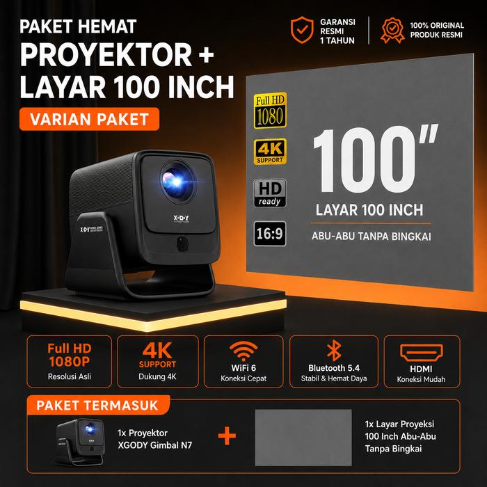 Projector 1100 Promo XGODY GIMBAL N7 - Smart Projector WhaleOS - FHD 1080P Native 1100 ...