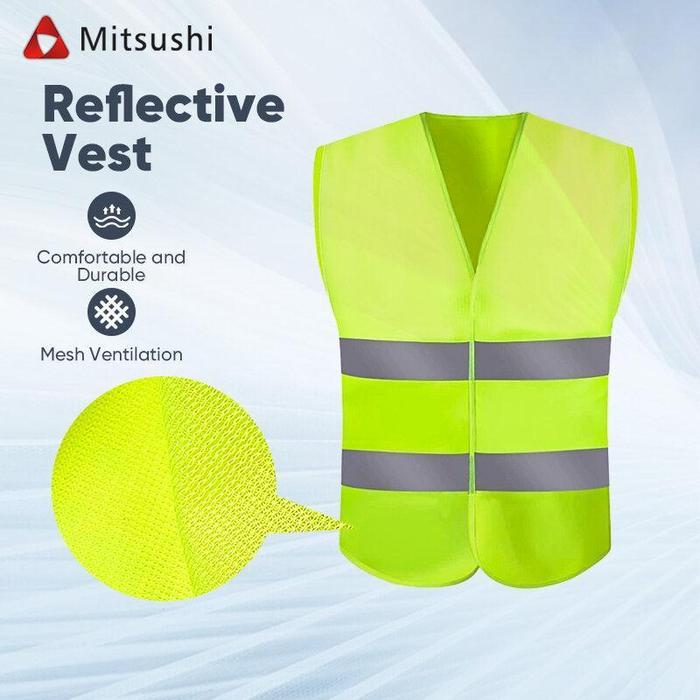 Gambar Fyseus by Mitsushi Vest Keselamatan High Visibility dengan Strip Reflektif Perak Level 2 untuk Pria dengan 5 Saku Depan dan Desain Tanpa Lengan - Normal dari Mitsushi tools Kota Administrasi Jakarta Utara Tokopedia