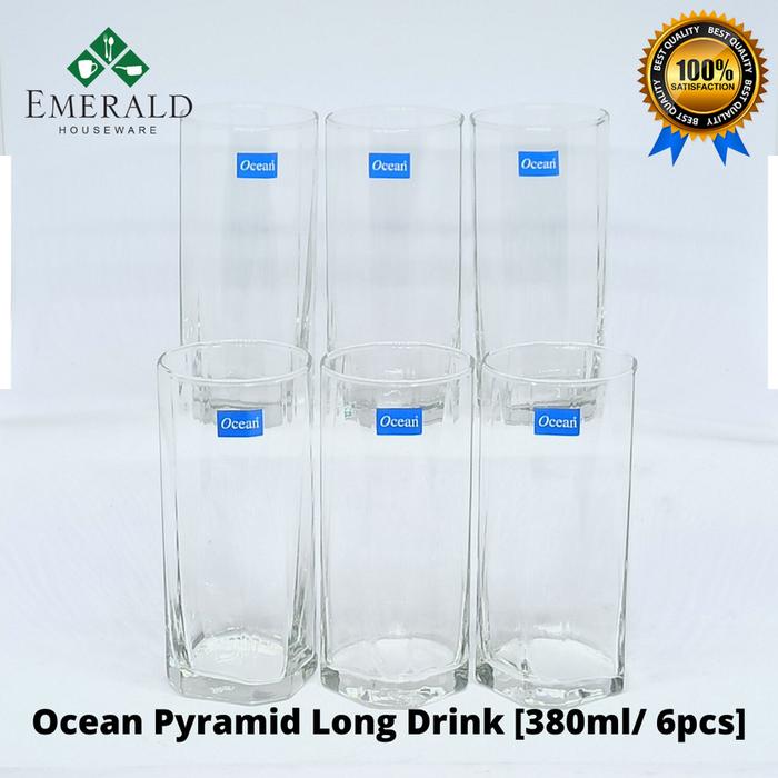 Gambar Gelas Kopi Ocean Long Drink Kaca Bening Gelas Cafe [380ml/6pcs] Set Simple Food dari Emerald Houseware undefined Tokopedia