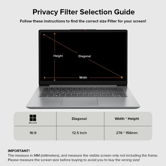 Gambar Filter Anti Spy Laptop - Layar Privasi - Anti Radiasi, Anti Blue Light - 12.5" dari Tecgear Official undefined Tokopedia