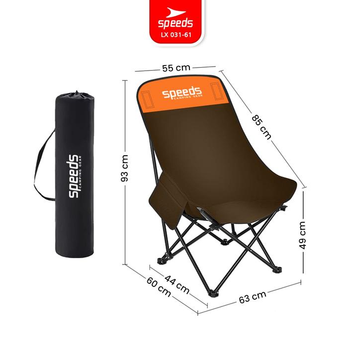Promo SPEEDS Kursi Lipat Bulat Moon Folding Chair Camping Tenda Mancing ...
