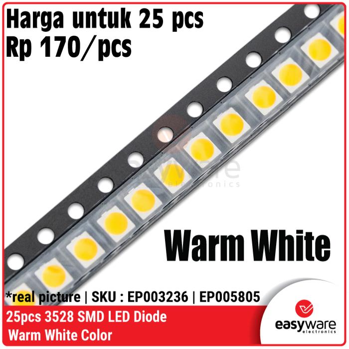 Gambar 25pcs LED SMD 3528 (1210) SMD LED Chip Warm White Red Green Blue Yellow Orange UV Pink RGB Ice Blue 3V SMT LED 1210 3528 Merah Hijau Biru - Warm White dari EasyWare Electronics undefined Tokopedia