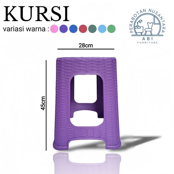 Gambar KURSI PLASTIK / KURSI MAKAN / KURSI ROTAN ANYAM / Kursi plastik super kuat / kursi bakso rotan Furniture Tanpa Sandaran - UNGU dari PRABOTAN NUSANTARA undefined Tokopedia