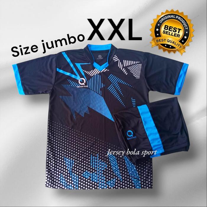 Gambar baju bola size jumbo XXL dewasa baju olahraga outdoor sport - hitam turkis, XXL dari Jersey Bola Sport undefined Tokopedia