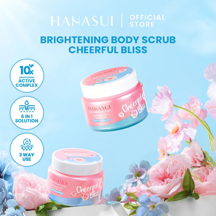 Gambar [FS] [New Scrub] Hanasui Brightening Body Scrub - Mengangkat Sel Kulit Mati Halus Sehat Cerah Symwhite 377 Glutathione Niacinamide Ceramide - Cheerful Bliss dari Hanasui Kab. Tangerang Tokopedia