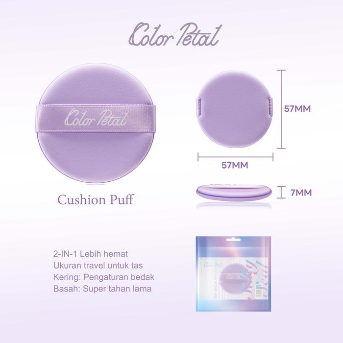 Gambar Color Petal Makeup Puff 2in1,Spons Makeup,beauty blender Non-Lateks Super Lembut,Basah Kering Bisa,Tidak Menyerap Foundation, Hasil Flawless Glowing - Cushion Puff dari Color Petal undefined Tokopedia