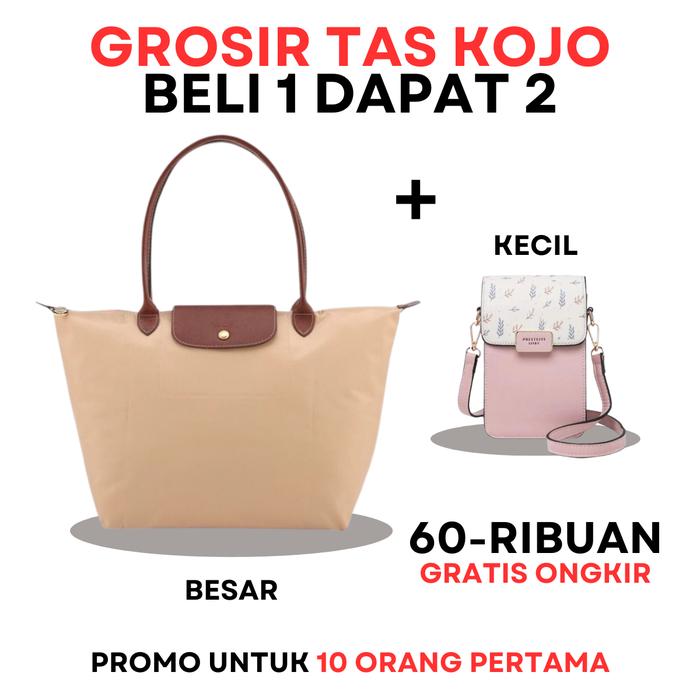 Gambar GROSIR - DAPAT 2 Tas Selempang Wanita Ukuran Besar Bahan Longcem Bonus Mini Selempang Ukuran Muat Semua Jenis HP - SL Besar Longcem Hitam + Crysta Pink dari Grosir Tas Kojo undefined 5 Tokopedia