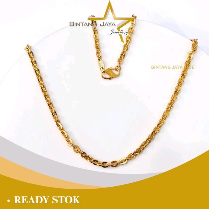 Gambar Kalung Emas Asli Model Nori  Kait S - Kadar (16K) - Berat ±5 gram, Panjang 44.5 cm - Minimalis Manis untuk Temani Harimu! (PP) dari Bintang Jaya Beje undefined Tokopedia