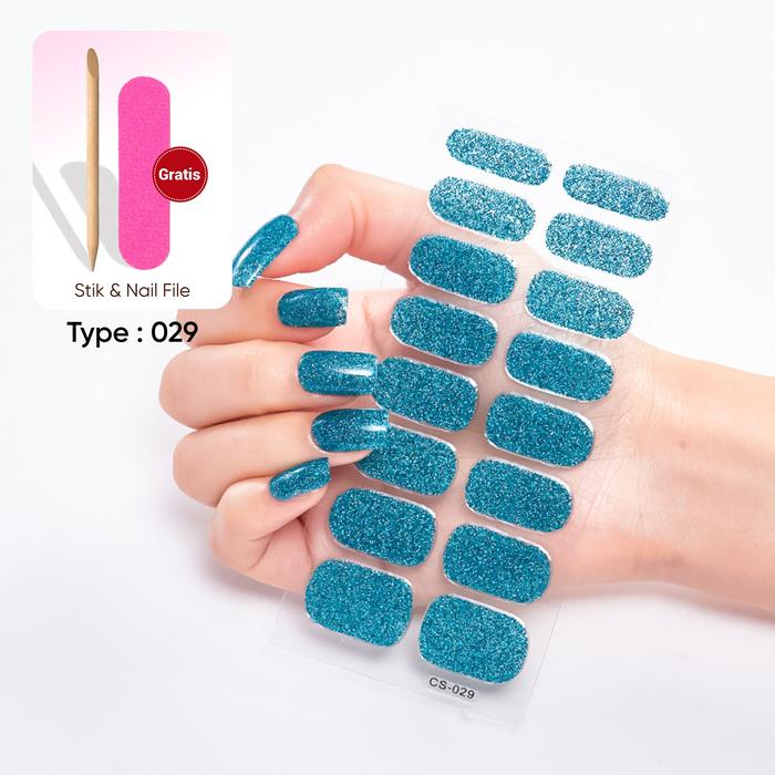 Gambar AMY'S DIARY Stiker Kuku 16Pcs Glitter Gradasi Full Cover Premium Anti Air Tanpa UV Lamp Free Applicator Tools - 029 dari Amy's Diary undefined Tokopedia