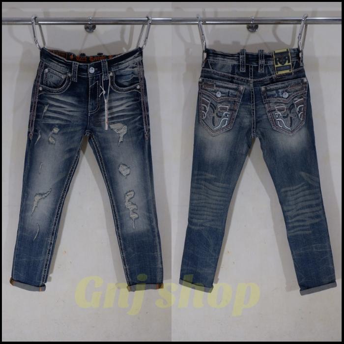 Gambar Celana panjang jeans pria rock revival RR denim stretch blue washed ripped import full tag - 30 dari Arjun colation undefined 5 Tokopedia