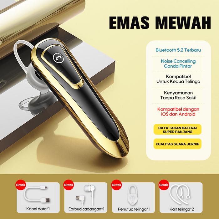 Gambar Headset Bluetooth K1 Waktu Siaga Panjang Headset Bluetooth Stereo Panggilan Telepon Headset Bluetooth Nirkabel Daya Tahan Bater Headphone Earphone Red Handsfree Wireless Earbuds Bass - M20 Emas dari BuildW undefined Tokopedia