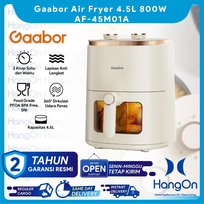 Gambar Gaabor Air Fryer Low Watt 800W 4.5L Touch Screen Serbaguna Anti Lengket Kaca Transparan AF-45T01A Digital Touchscreen | AF-45M01A Kenop Ganda Airfryer - AF-45M01A dari HangOn Official Store undefined Tokopedia