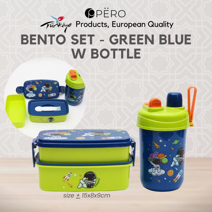 Gambar [Exclusive Koko Panci] Pero Bento Set + Bottle / Tempat Makan + Botol Minum Anak / Tempat Makan Anak dan Botol Minum - Navy dari Pero Indonesia Ofc undefined Tokopedia