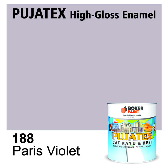 Gambar (5 LT) Cat Kayu & Besi Premium PUJATEX Synthetic High-Gloss Enamel - 188 Paris Violet dari Boxer Paint Official Store undefined Tokopedia