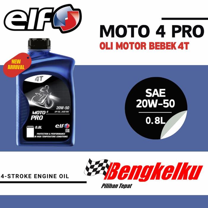 Gambar OLI Motor ELF MOTO 4 PRO 20W-50 untuk Honda Supra Yahama Jupiter Sport Mega Pro Vixion Oil Motorcycle - 0.8 Liter dari Bengkelku #Pilihantepat undefined Tokopedia