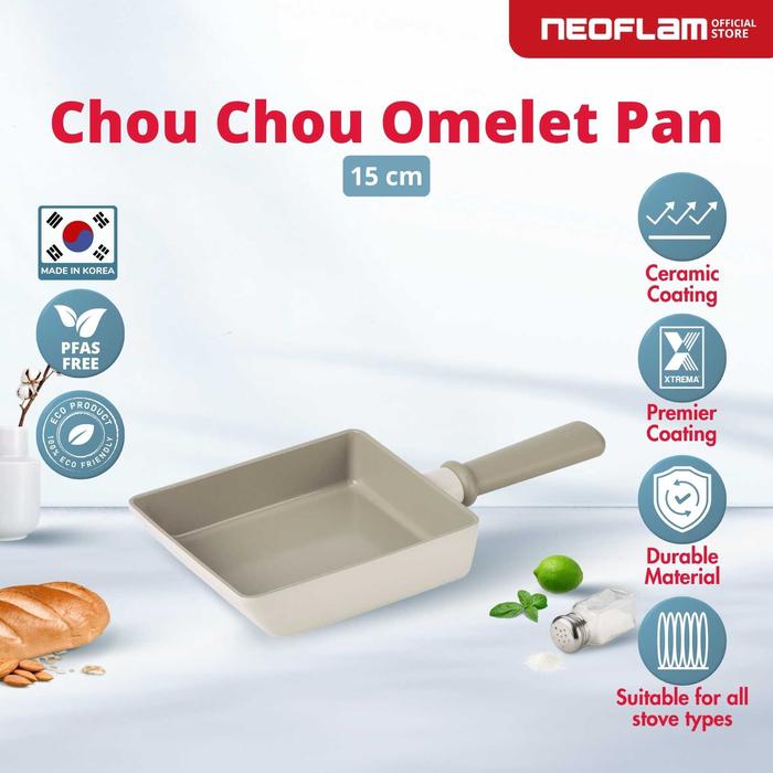 Gambar Neoflam Chou Chou Forged Series - Wajan Teflon Anti Lengket & Tahan Gores Ceramic Coating - Omelet Pan dari TOKEBI Official undefined Tokopedia