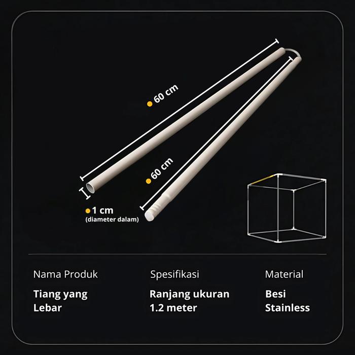 Gambar Medoga Aksesoris Kelambu Tiang Penyangga Per Batang Braket Lipat Besi Konektor - 1 pcs Tiang Lebar 120 dari kelambu medoga Kota Tangerang Tokopedia