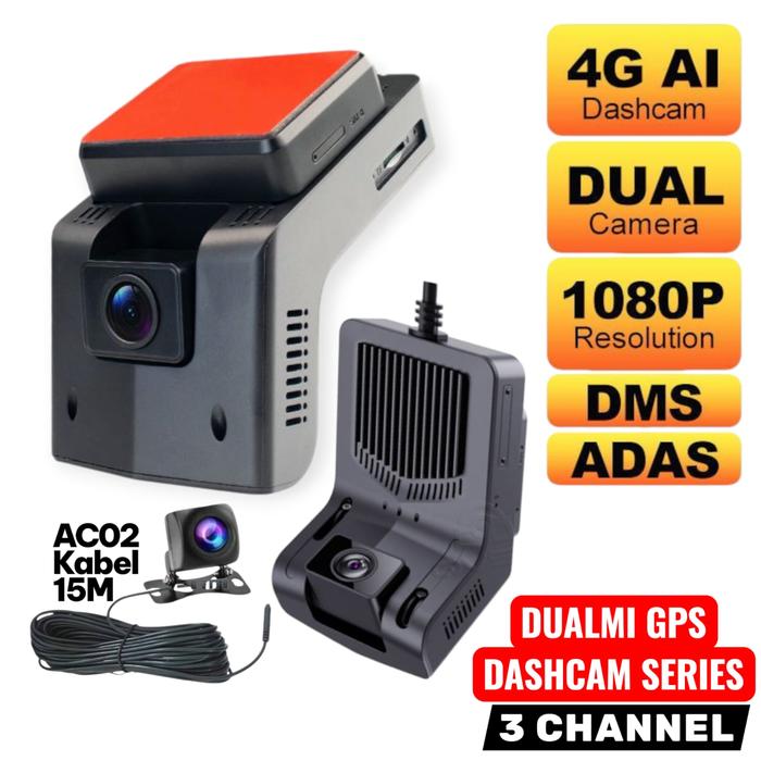 Jual DUALMI SERIES GPS DASHCAM AI - ADAS, DMS - DC432-422-422 - 3 Cam ...