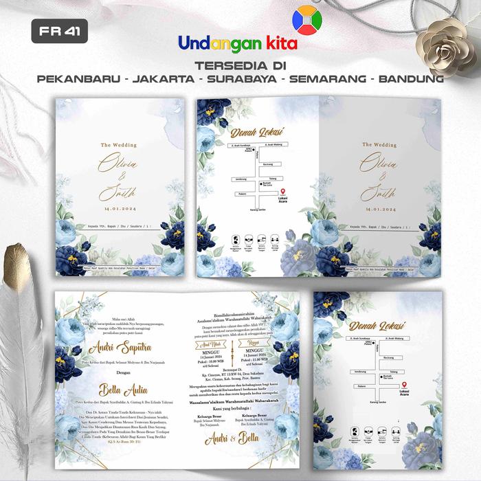 Gambar (100Pcs) Undangan Pernikahan Brief Card Lipat Dua Lipat Tiga - FR 41 dari Undangan Kita undefined Tokopedia