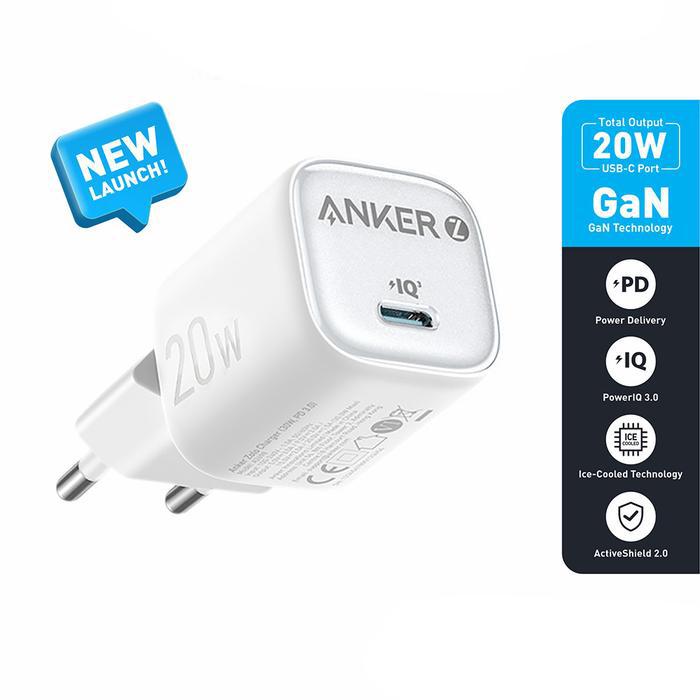 Gambar Anker Zolo GaN 20W 30W Wall Charger Adaptor Kabel for iPhone 17 16 15 14 13 Samsung Ice-Cooled PD USB Type C Lightning MFi Fast Charging - 20W GAN WHITE dari Starcomp Solo undefined Tokopedia