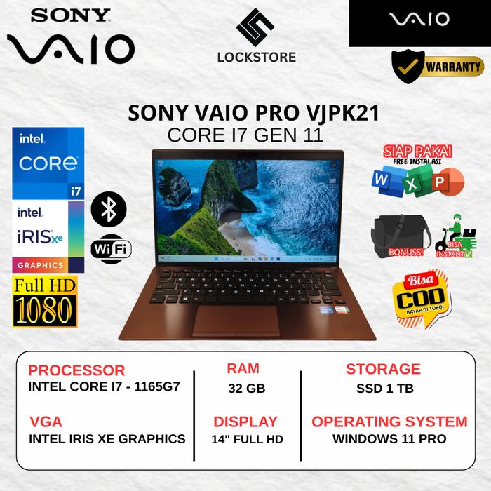 Jual SONY VAIO PRO VJPK21 CORE I7 1165G7 RAM 32GB SSD 1TB 14INC