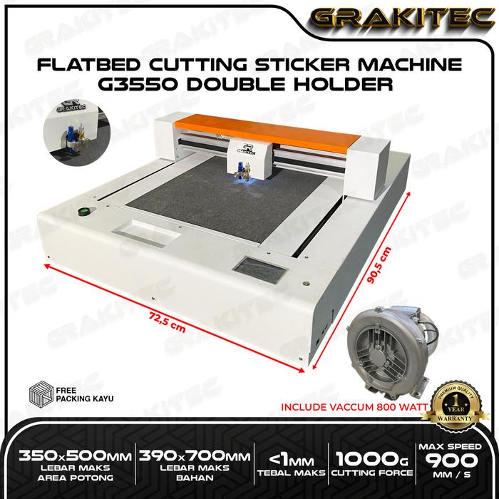 Gambar 2in1 G5070 | G3550 Mesin Cutting Sticker Flatbed Double Holder Cutting & Creasing Grakitec - G3550 dari Grakitec undefined Tokopedia