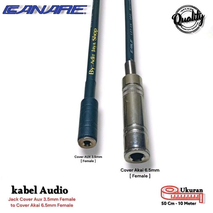 Gambar Kabel Audio Adapter/Sambungan Jack Akai TRS Female to Jack AUX female 3.5mm Stereo-Canare - 50 CM Aksesoris Soundcard Speaker Headphone - 6.5mm Cover Stereo, 10 Cm dari Adit Jaya shop 02 undefined Tokopedia