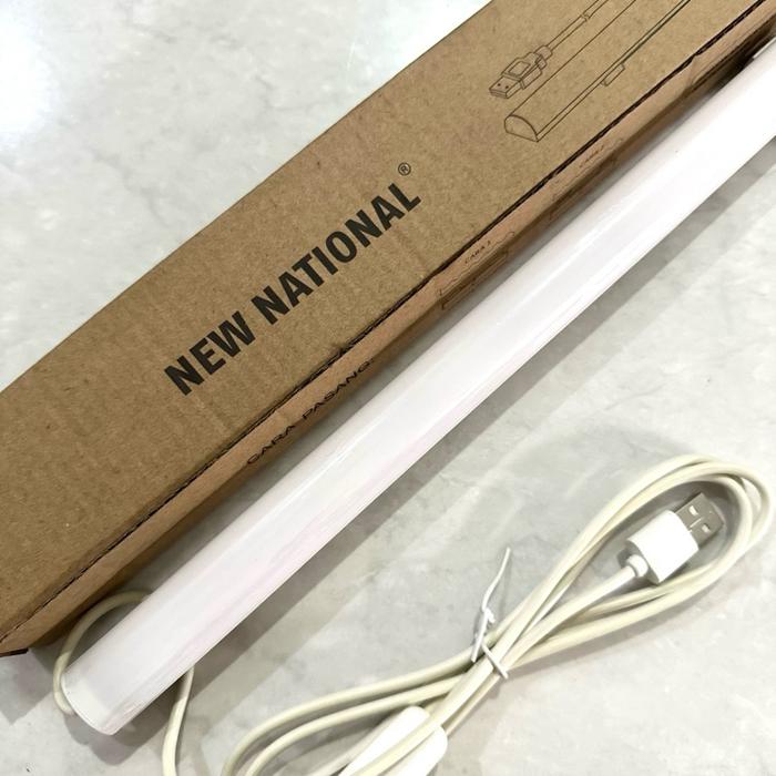 Gambar 100% ORIGINAL & TERMURAH!! new national lampu tempel belajar / kerja / rumah / dapur / komputer / etalase / counter / booth / pameran / camping / aquarium neon LED strip / stick / stik panjang 40 cm cahaya putih / white light USB portable QW-5V40 7W dari Bunbun Indonesia undefined Tokopedia