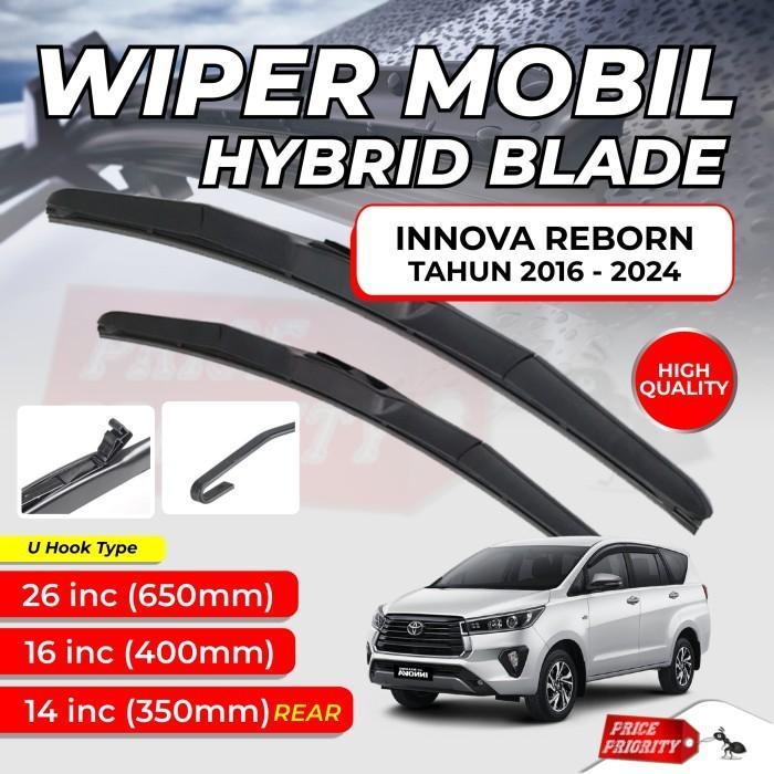 Gambar WIPER MOBIL TOYOTA KIJANG INNOVA KARET WIPER FRAMELESS HYBRID BLADE SET RWB - Innova Reborn dari silvinShop undefined Tokopedia