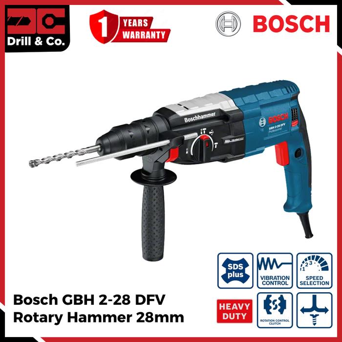 Gambar Bosch GBH 2-28 DFV Rotary Hammer / Mesin Bor Bobok Beton 28mm dari Drill&Co undefined Tokopedia