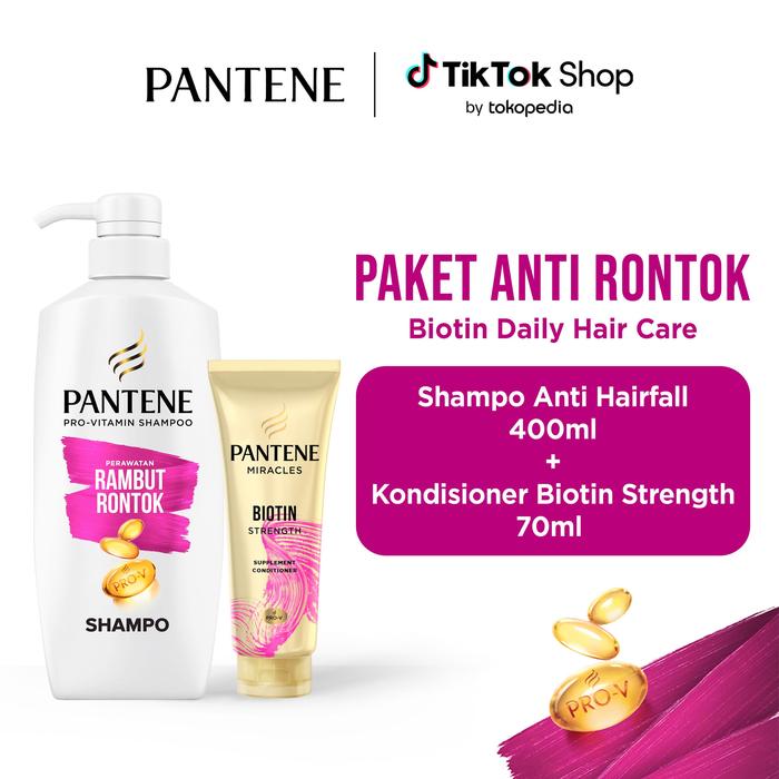 Gambar 2in1 Pantene Anti Rambut Rontok Shampoo 400ml + Conditioner Biotin 70ml - 2in1 - Shampo 400ml+Condi 70ml dari P&G Store undefined Tokopedia