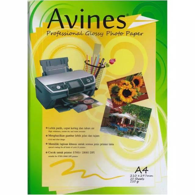 Gambar Avines photo paper glossy 210gsm-20lbr dari Indo Foto undefined Tokopedia