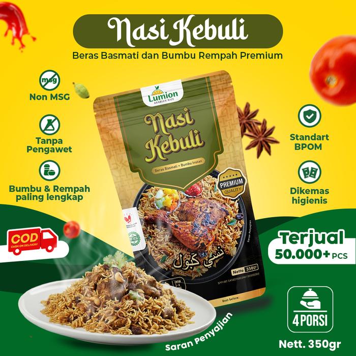 Gambar LUMION FOOD Beras Basmati 1 KG JUMBO 350g Bumbu Instan Nasi Kebuli Biryani Mandhi Kabsah India Arab Komplit Halal BPOM - Nasi Kebuli 350gr dari Lumion Food Kota Administrasi Jakarta Pusat Tokopedia